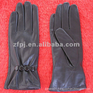 stylish brown deerskin ladies winter leather glove
